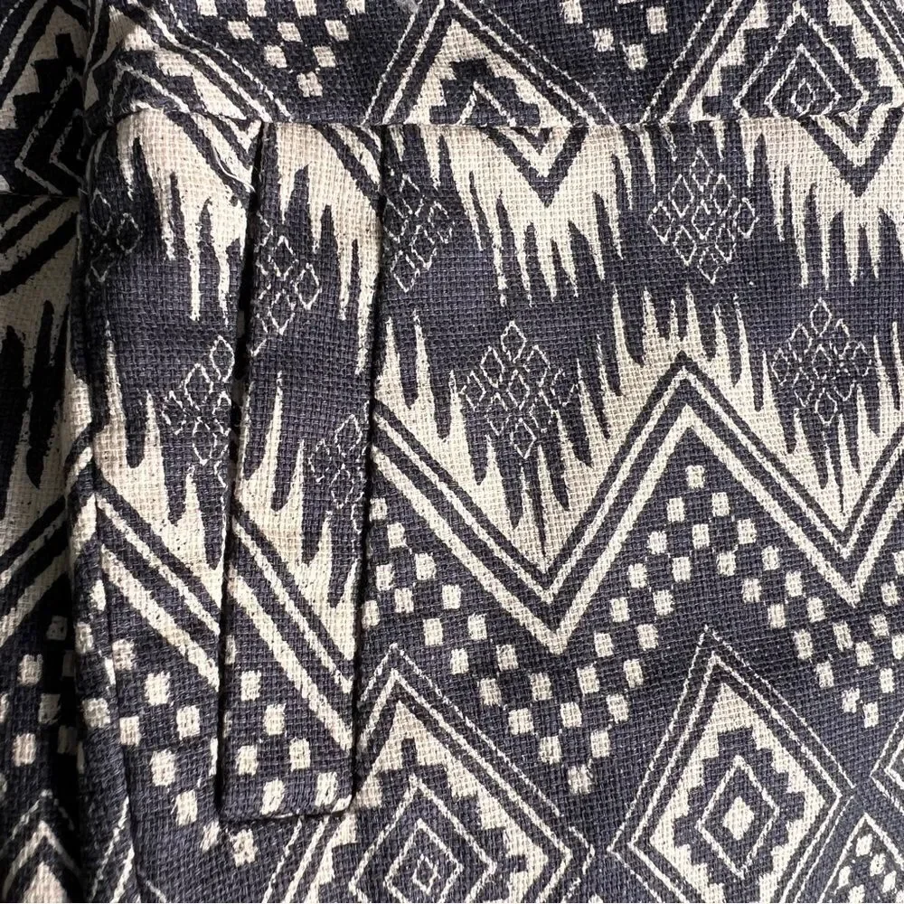 J.CREW Factory Women's Black Cream Chevron Ikat Print Cotton Short Shorts Sz 6